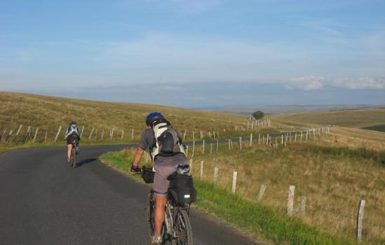 Lumière de fin d'après midi sur les routes d'Aubrac