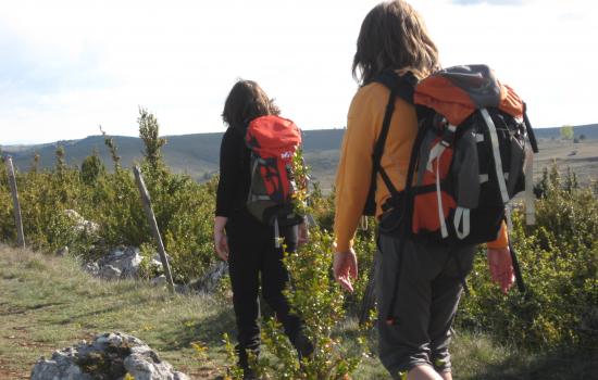 Long-distance trail between Cévennes and Grands Causses