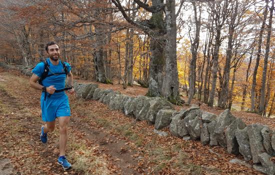 En automne, trail dans les Monts d'Ardèche